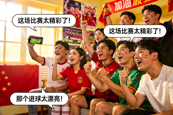 球迷社区互动场景，球迷们热烈讨论比赛